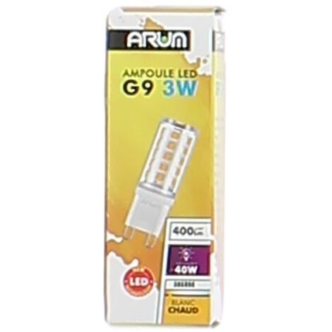 Lot de 10 ampoules LED G9 3W 400Lumens Blanc chaud