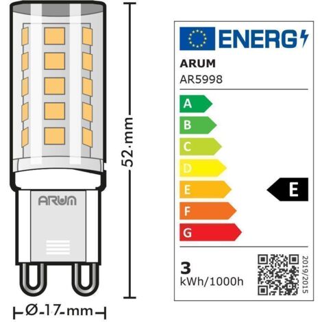 Lot de 10 ampoules LED G9 3W 400Lumens Blanc chaud