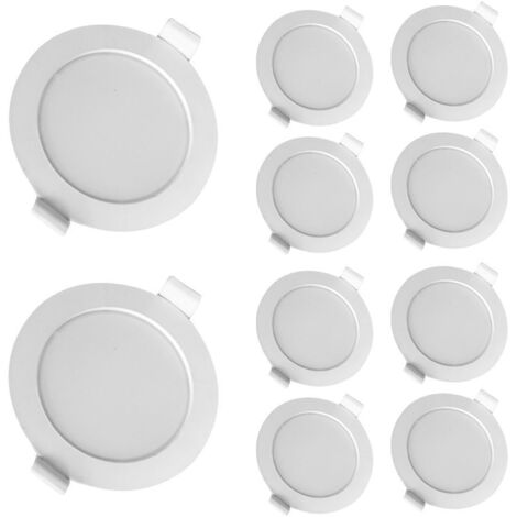 Arum Lighting – Lot de 10 spots encastrables LED 6W – Équivalent 50W – Blanc naturel – Angle de diffusion 120° – Diamètre 10 cm – Transformateur intégré