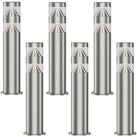 Arum Lighting – Lot de 6 bornes LED 9W – 1000 lumens – Blanc naturel 4000K – Hauteur 40 cm – Inox – IP44 pour extérieur