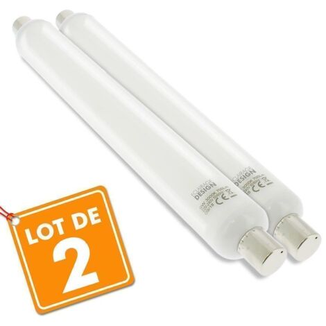 Lot de 2 TUBES LINO LED S19 9W Eq 60W  Température de Couleur: Blanc neutre 4000K