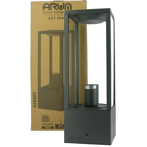 Borne de jardin ALBERT E27 Gris Anthracite 40cm IP44