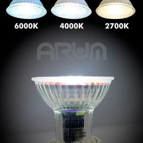 Ampoule LED GU10 5W 400Lm 6000ºK 12VDC 40.000H [JL-SPEG12-5W-CW]
