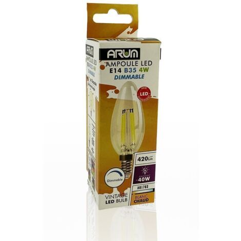 AMPOULE LED E14 4W Eq 40W Dimmable  Température de Couleur: Blanc chaud 2700K