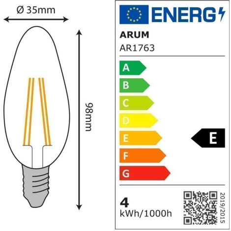 AMPOULE LED E14 4W Eq 40W Dimmable  Température de Couleur: Blanc chaud 2700K
