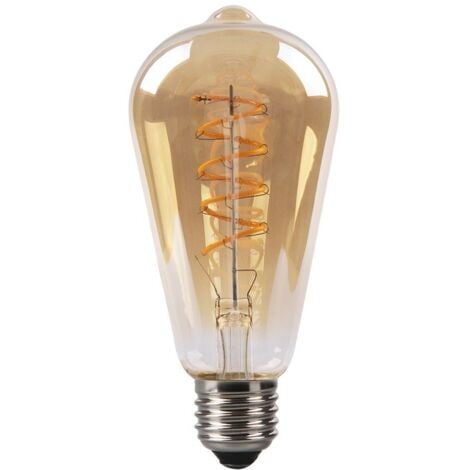 C7 Ampoule Bougie LED E14, E14 Vintage Edison Ampoule Décorative Veilleuse  0.5W équivalent 5W, Ampoule à filament LED Ambre E14 Candélabre 2200K Blanc  Chaud, Non Dimmable, Lot de 6 : : Luminaires