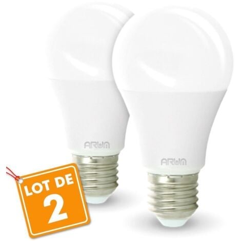 STANDARD - Lot de 2 ampoules LED standard luminosité moyenne - blanc