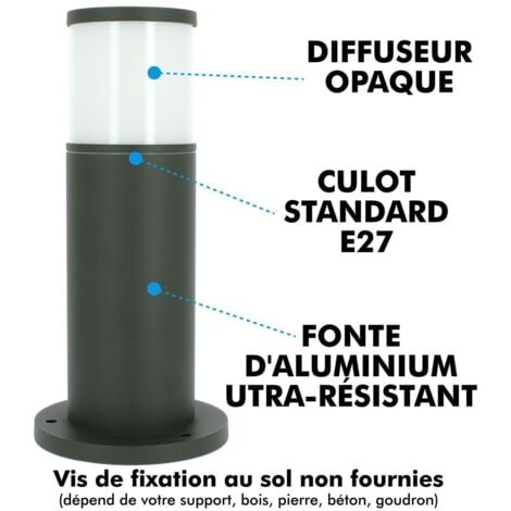 Borne extérieure anthracite VERACRUZ  E27 hauteur 35cm