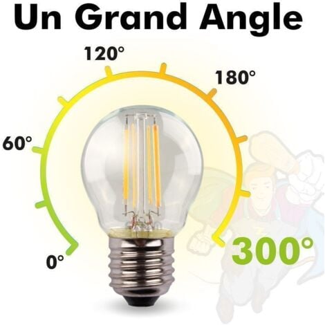 Ampoule LED 4W Eq 40W Standard  E27 G45  Température de Couleur: Blanc chaud 2700K