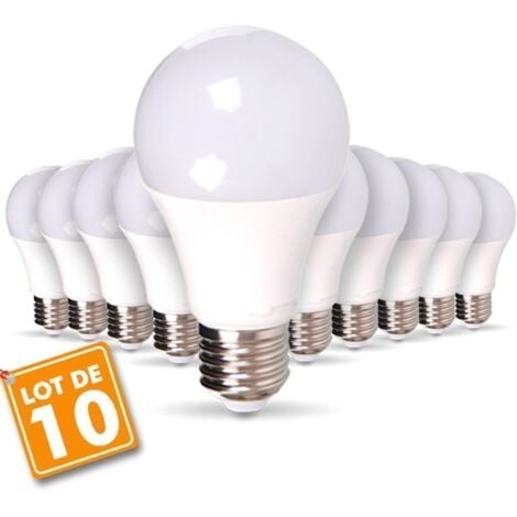Lot de 10 Ampoules Led Filament Culot E27 forme G45 4 Watt (éq 42 watts)  Blanc Chaud