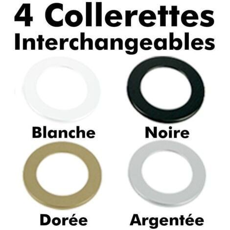 Mini spot encastrable LED 1W IP54 + 3 Collerettes  Température de Couleur: Blanc chaud 3000K
