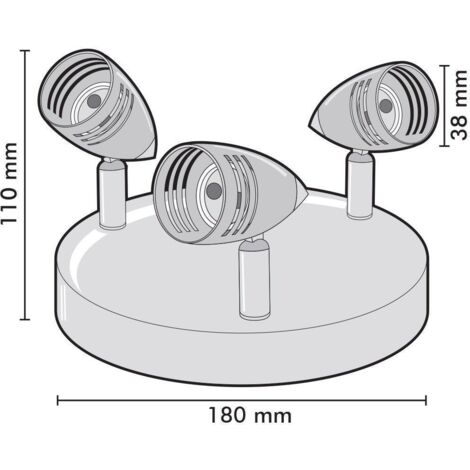 Spot Plafonnier orientable 3 têtes COLUMBUS GU10 alu