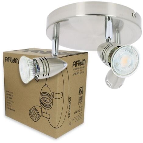 Spot Plafonnier orientable 3 têtes COLUMBUS GU10 alu