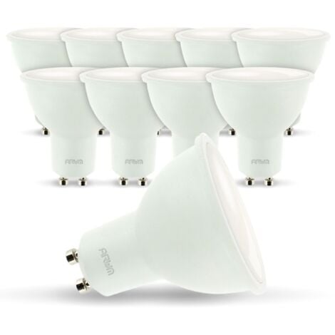 Lot de 10 ampoules LED GU10 7W eq 60W Température de Couleur: Blanc neutre 4000K
