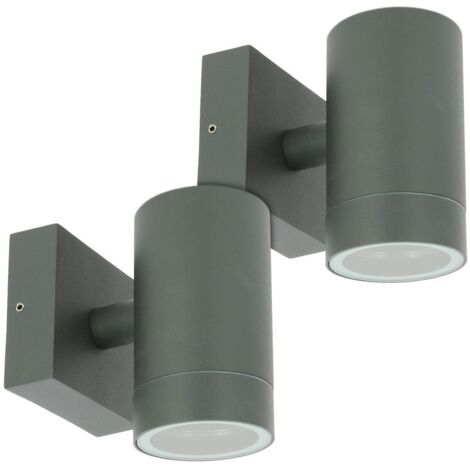 Lot de 2 Appliques VENICE Anthracite extérieure Simple Faisceau GU10 IP54 (1/5)