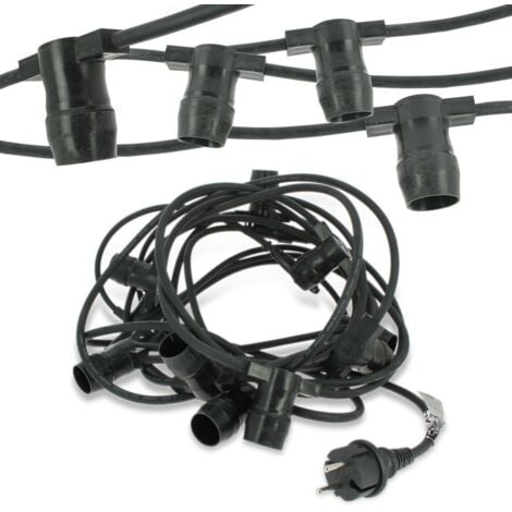Guirlande Guinguette 10 Culots E27 10 mètres Interconnectable (sans ampoules)
