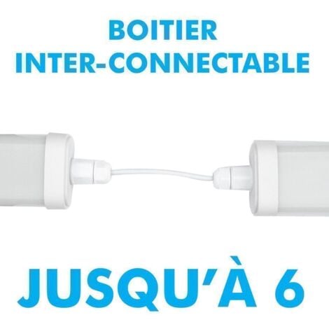 Lot de 8 Reglettes LED Etanche Panama 120cm 40W IP65 Interconnectable  Température de Couleur: Blanc Froid 6000K