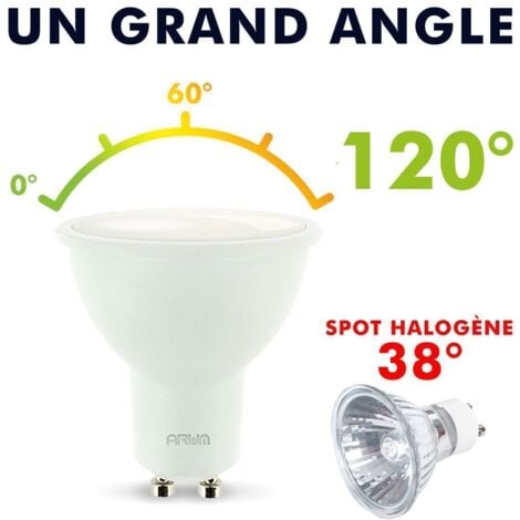 Lot de 10 Ampoules LED GU10 7W eq. 60W  Dimmable  Température de Couleur: Blanc neutre 4000K