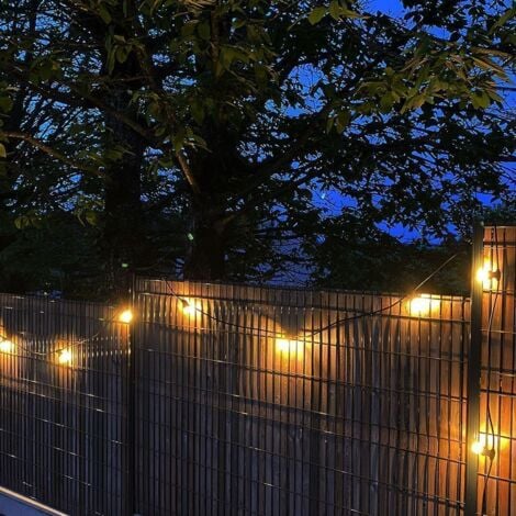 Guirlande guinguette Professionnelle 10 Ampoules LED E27 4W Blanc Chaud Ambrée 10 mètres Interconnectable