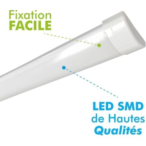 Reglette LED extra plate LINE 8W Eq 80W IP40 750Lm 28cm  Température de Couleur: Blanc neutre 4000K