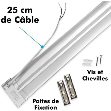 Reglette LED extra plate LINE 8W Eq 80W IP40 750Lm 28cm  Température de Couleur: Blanc neutre 4000K