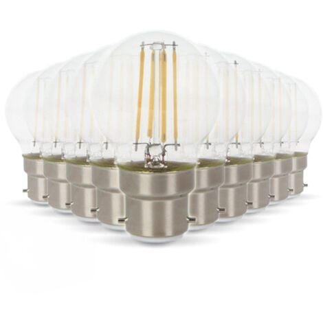 Lot de 10 Ampoules LED B22 G45 4W eq 40W 400lm  Température de Couleur: Blanc chaud 2700K