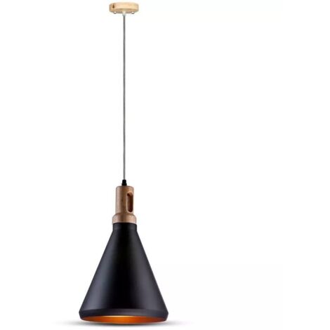 Suspension intérieur scandinave Noire Bois et Métal E27 V-Tac
