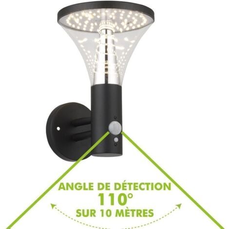 Lot de 2 Appliques murales solaires BENIDORM Equi. 60W Détecteur de Présence 3 Modes