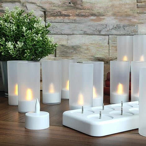 GenSwin Lot de 6 bougies coniques sans flamme ivoire vacillantes avec  télécommande à 10 touches, fonctionne à piles, mèche 3D, bougies de fenêtre  en cire véritable, décoration de Noël, maison, : 