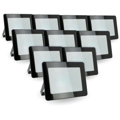 Arum Lighting – Lot de 10 projecteurs LED 30W IP66 extérieur – Blanc neutre 4000K – Économie d'énergie jusqu'à 80% – Finition compacte et ultra fine