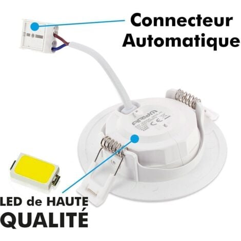 10 Spots Encastrables LED ASTURIE Orientable 7W Eq. 75W  Température de Couleur: Blanc neutre 4000K