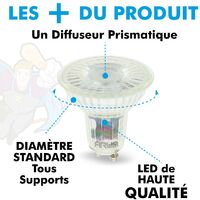 Lot de 3 Ampoules LED GU10 5W 420 Lm Eq 50W | Température de Couleur: Blanc chaud 2700K