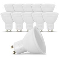 Eclairage Design – Lot de 10 ampoules LED GU10 4.5W équivalent 50W – Blanc chaud 2700K – Grand angle 110° – Non dimmable – Norme CE, RoHs