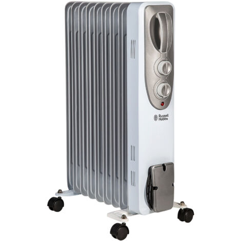 Russell Hobbs RHOFR5002 2kW Oil Filled Radiator 9 Fin, White (1/4)