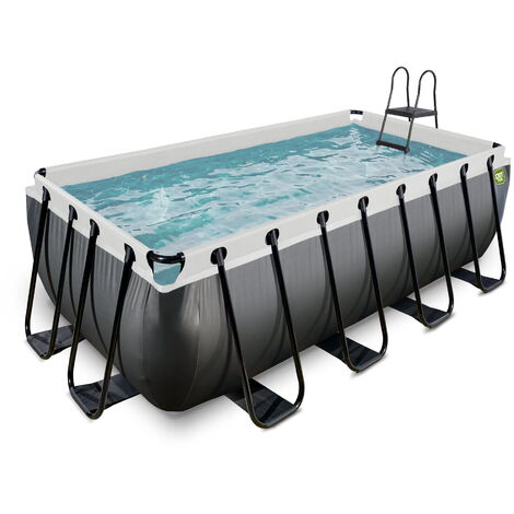EXIT Black Leather Pool 400x200x122cm mit Filterpumpe - schwarz
