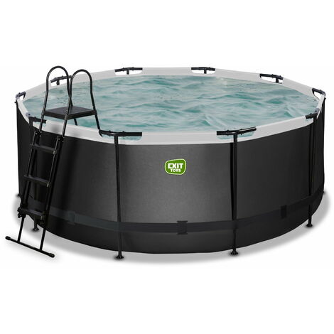 EXIT Black Leather Pool ø360x122cm mit Sandfilterpumpe - schwarz