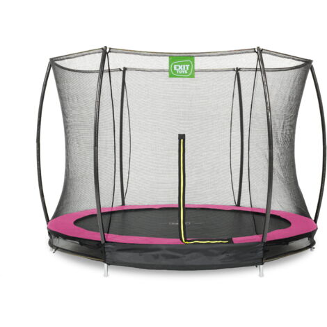 EXIT Silhouette Bodentrampolin ø244cm mit Sicherheitsnetz - rosa