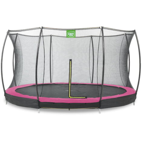 EXIT Silhouette Bodentrampolin ø366cm mit Sicherheitsnetz - rosa (1/5)