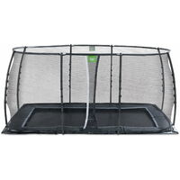 EXIT Dynamic ebenerdiges Trampolin 244x427cm mit Sicherheitsnetz - schwarz