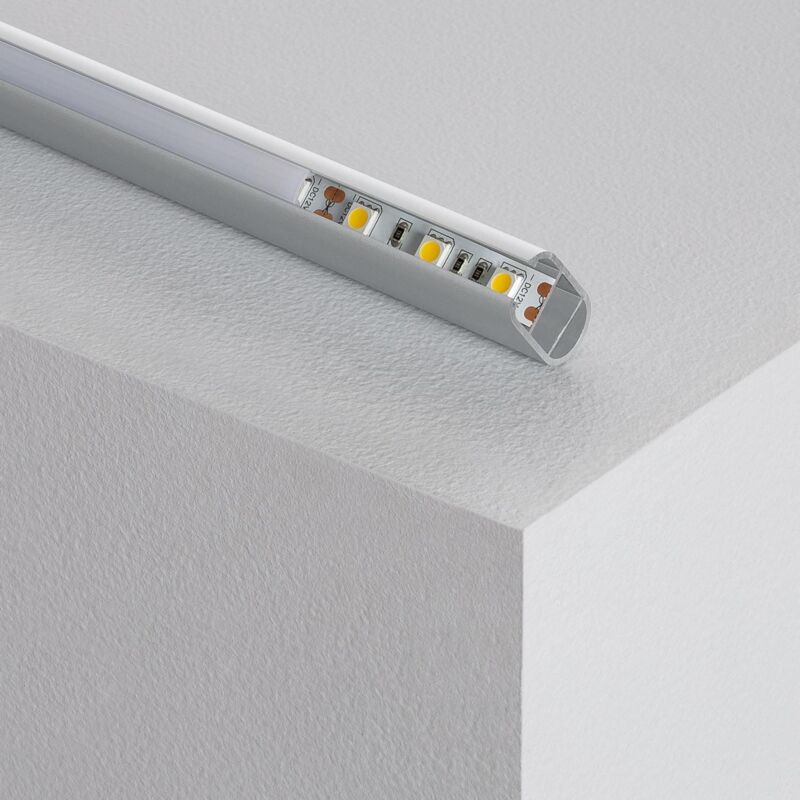 Profilo in Alluminio integrazione in Cartongesso per Angoli Esterni  Striscia LED fino a 8mm - Ledkia