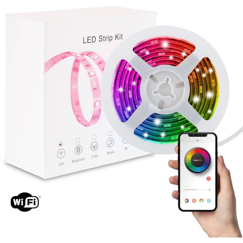 Kit Striscia LED RGBWW 12V 72LED/m 5m Wi-Fi IP65 - Ledkia