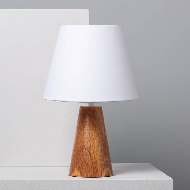 Lampada Da Tavolo Ledkia Dukku Bianco Legno E27 40w