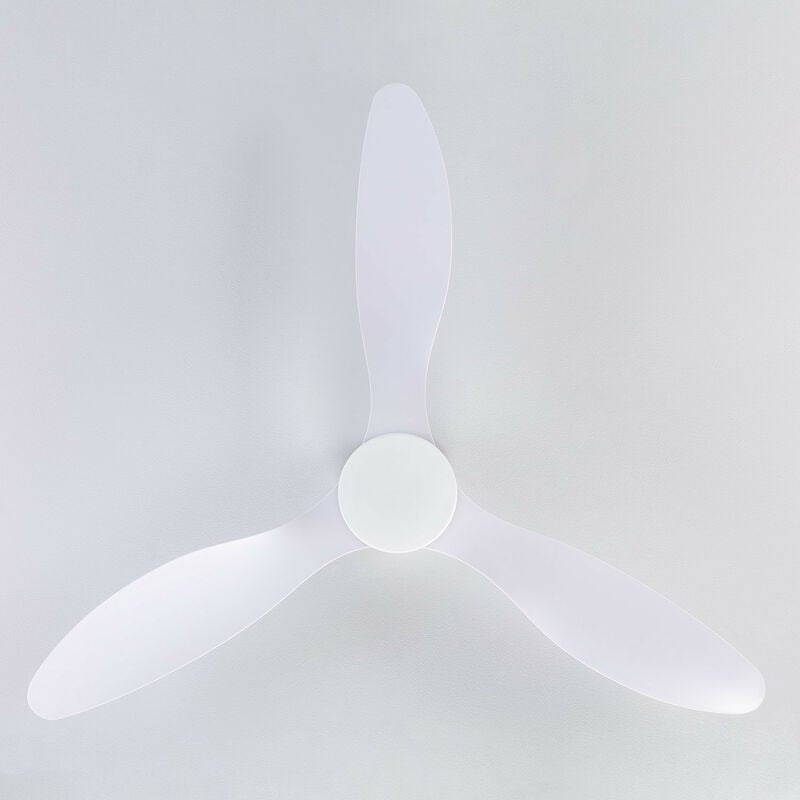 Ventilatore LED da Soffitto Esterni Mersin Bianco Legno 132cm Motore DC -  Ledkia