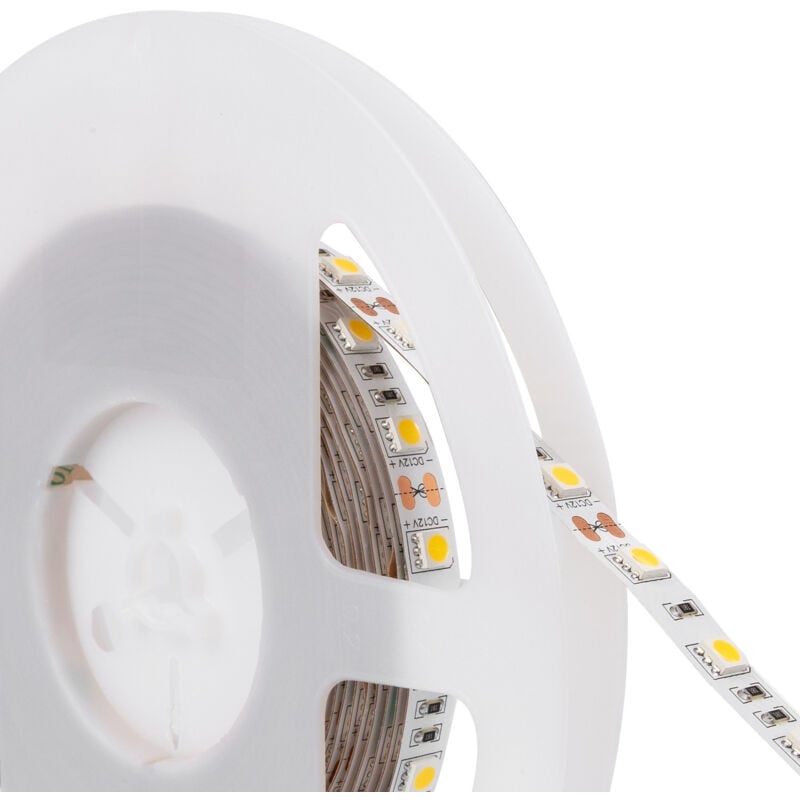 Striscia LED 12V DC 60LED/m 5m IP20 Larghezza 10mm Taglio ogni 5cm