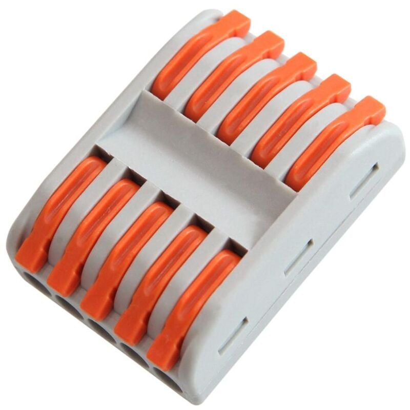 Pack 5 connettori rapidi 5 ingressi e 5 uscite SPL-5 per cavi elettrici  0,08-4 mm² 40.30 mm0.08-4mm²