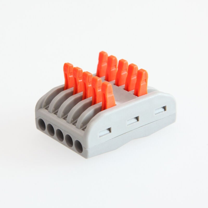 Pack 5 connettori rapidi 5 ingressi e 5 uscite SPL-5 per cavi elettrici  0,08-4 mm² 40.30 mm0.08-4mm²