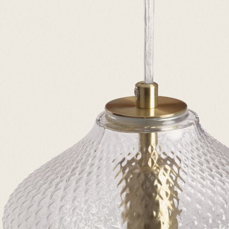 Lampada a Sospensione Metallo e Vetro Stiklu Oro