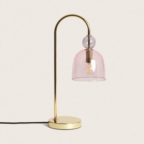 Lampada da Tavolo Metallo e Vetro Baudelaire Rosa