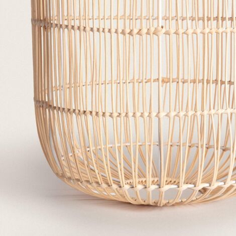 Paralume In Bambù Naturale - Diametro 30 Cm, Per Lampade E27, Design Uccelli