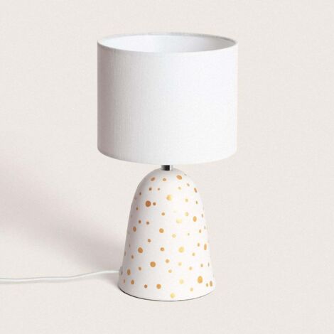 Premier Lampada Da Tavolo In Ceramica Bianca - 26 Cm Di Altezza - Stile Elegante Per Camera E Soggiorno - 5